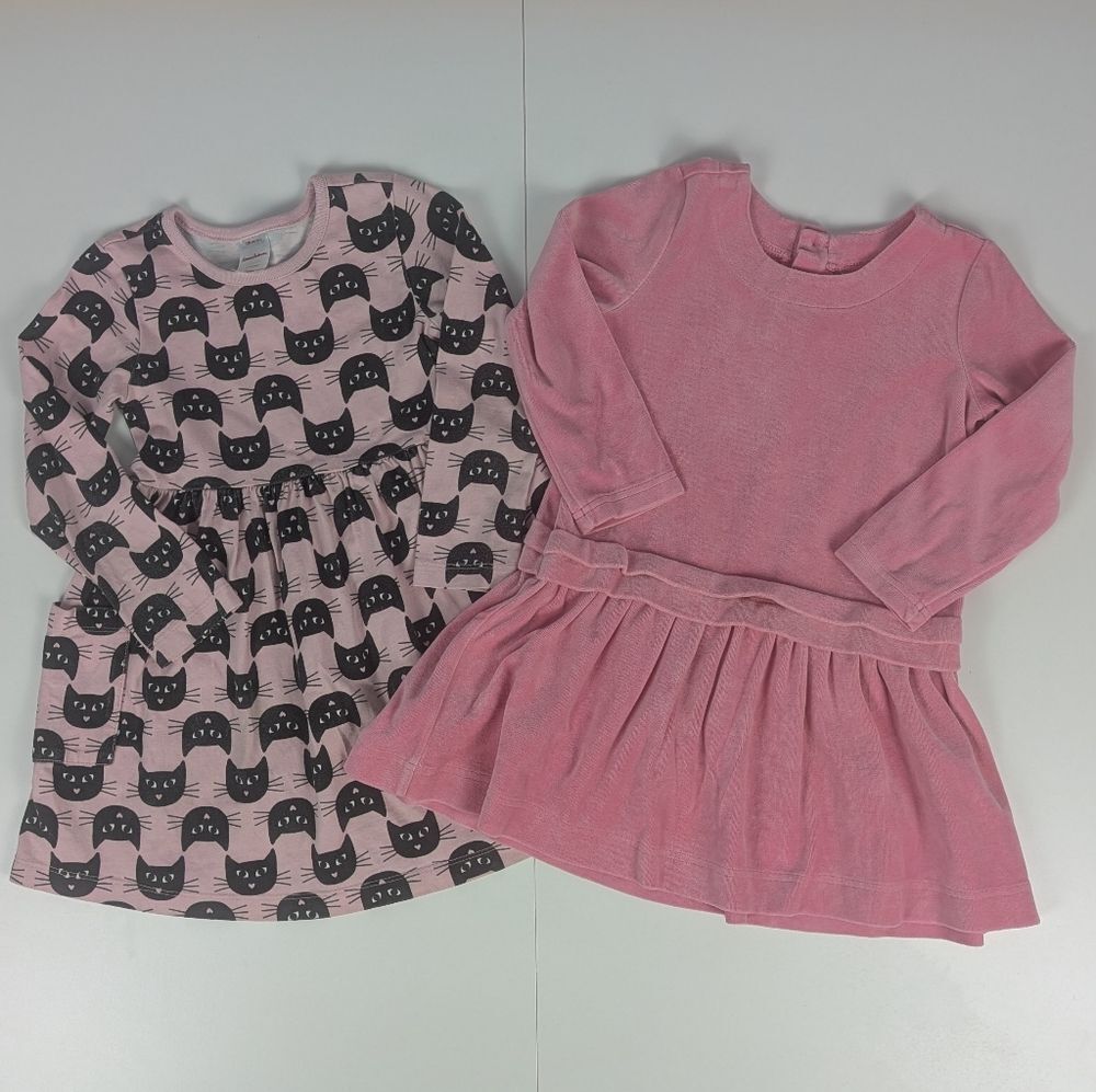 Hanna Andersson Pink & Black Cat Print Dress Bundle 4